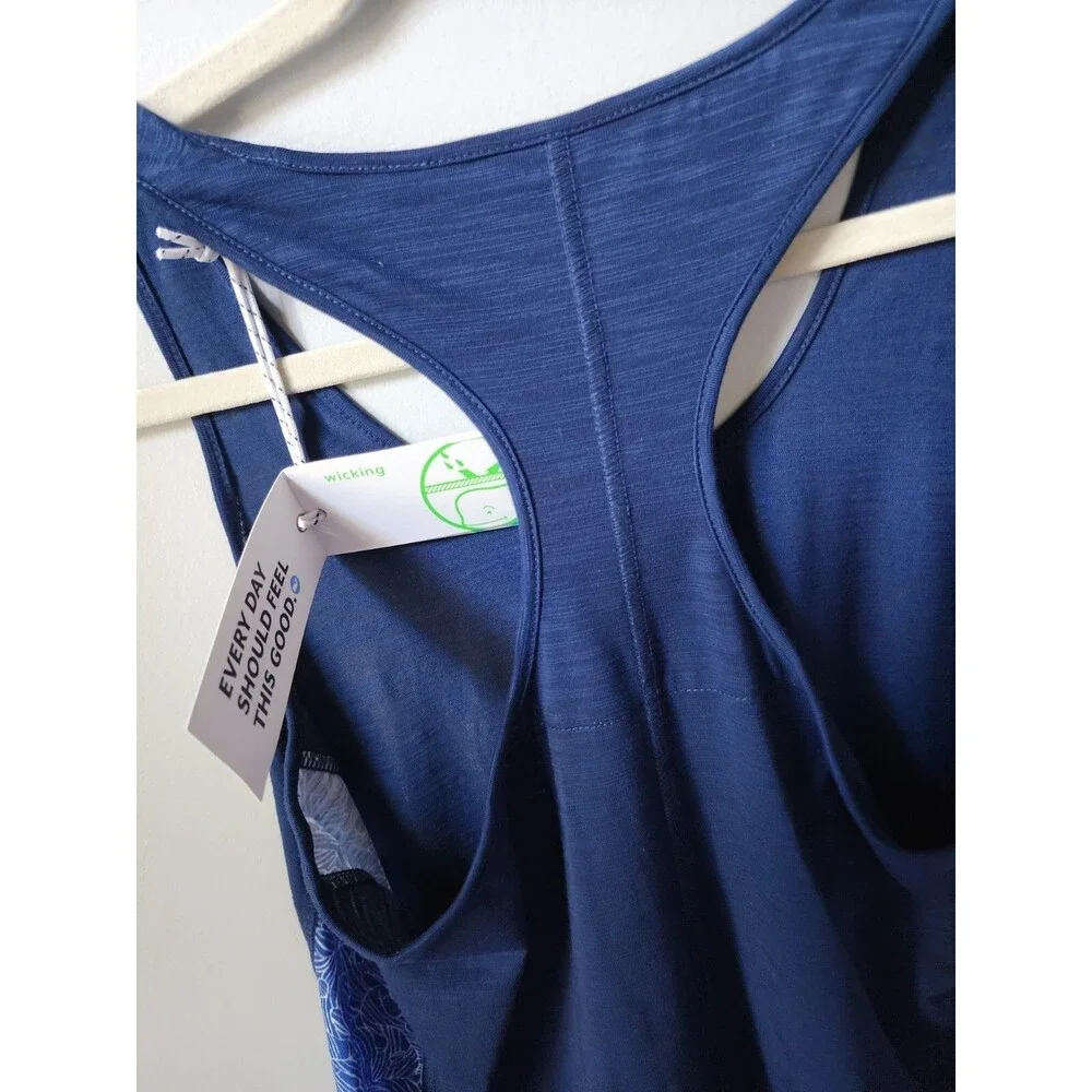 New Vineyard Vines Performance Monstera Swing Navy Ombre Tank Top Size XS Nwt